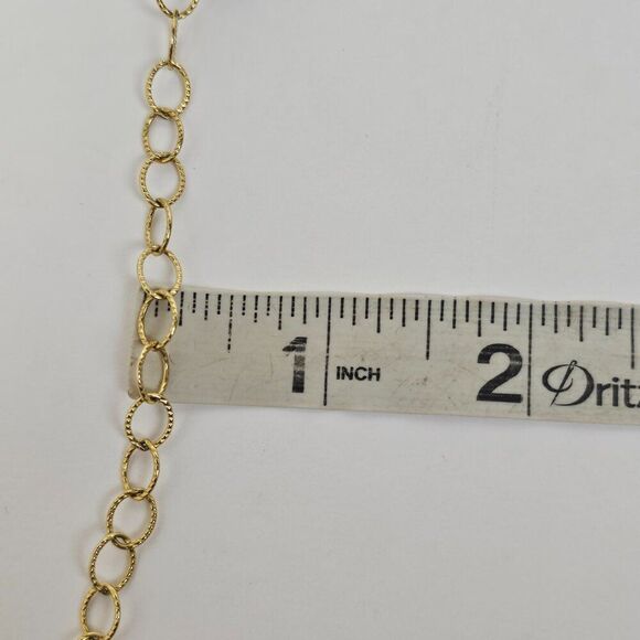 14/20 14k GF Gold Filled Necklace Hammered Crescent Half Moon Faceted AB Crystal - Picture 11 of 15